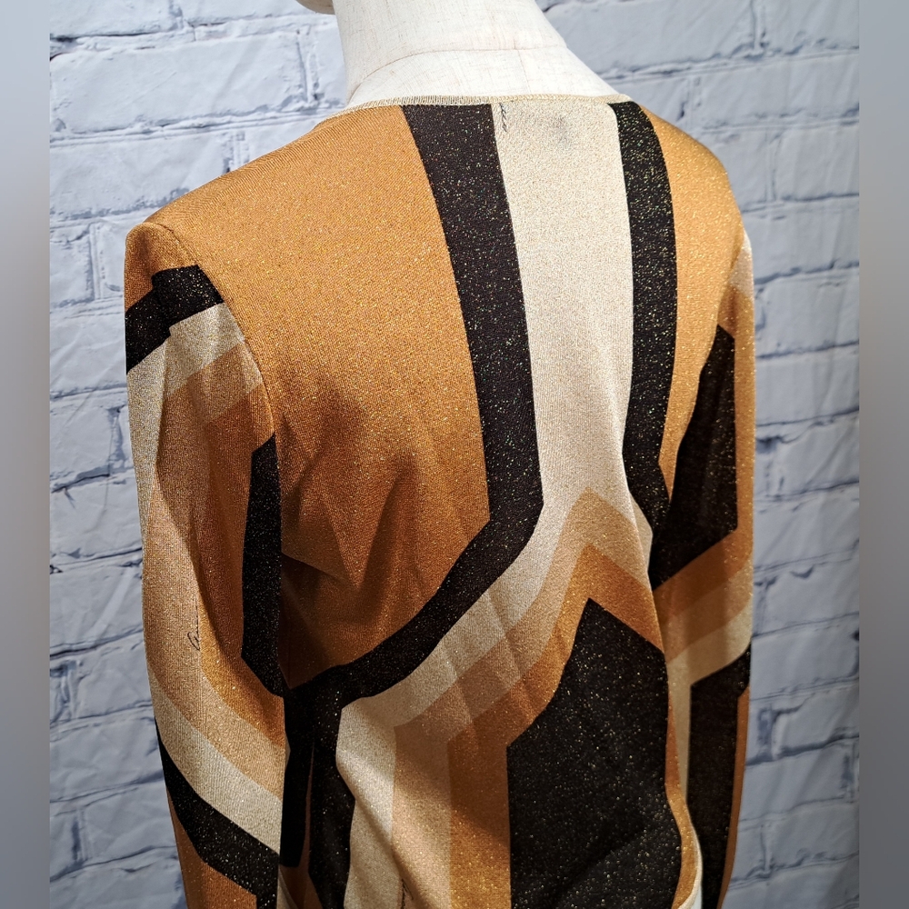 Gucci by Tom Ford Runway Gold Metallic Lurex Knit Long Sleeve Top Y2K  2000 XS - Picture 11 of 15